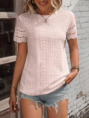 Blusa de Renda Modelo Larissa Rosa