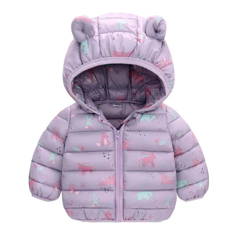 Casaco Infantil de Inverno Com Capuz