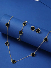 Conjunto 3 Peças Trevo De Quatro Folhas Preto