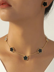 Conjunto Trevo De Quatro Folhas Preto