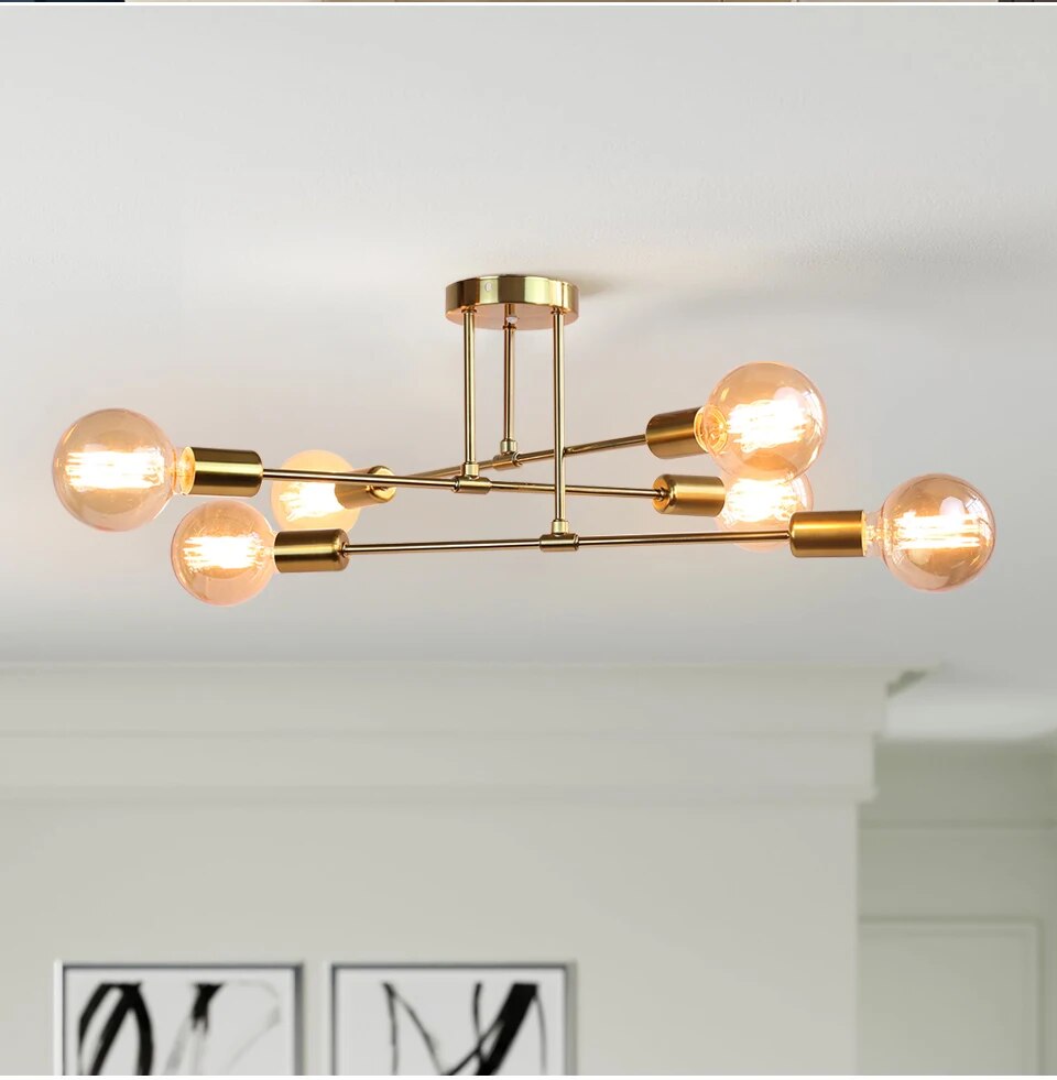 Lustre Moderno de Teto 6 Lâmpadas