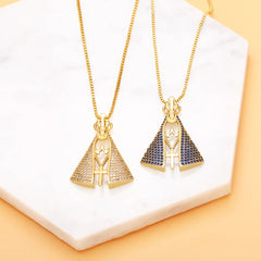 Colar Nossa Senhora Dourado com Azul