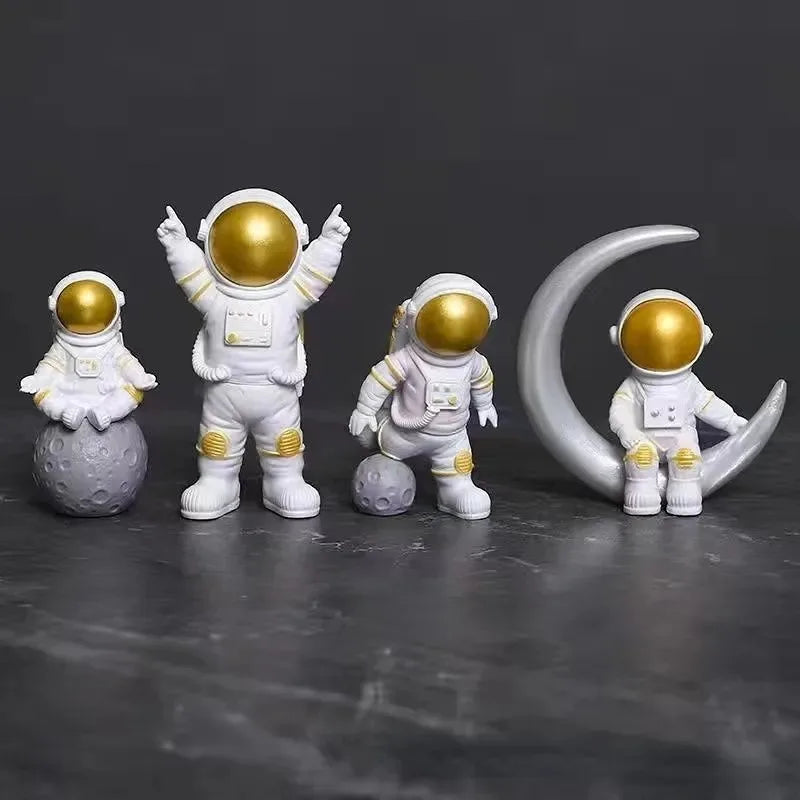 Estatuetas de Astronauta Resina para Decoração 4 Unidades