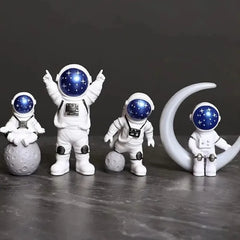 Estatuetas de Astronauta Resina para Decoração 4 Unidades