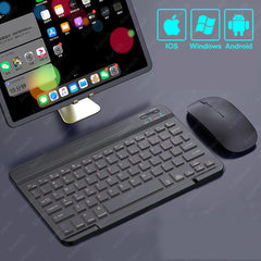 Kit Com Teclado e Mouse Sem Fio Para Celular, Tablet e PC