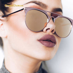 Óculos de Sol Feminino Espelhado Luxo Retrô